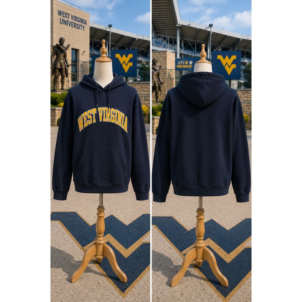 Vintage West Virginia Mountaineers Hoodie Steve & Barry’s Navy XS